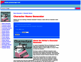 character.namegeneratorfun.com screenshot