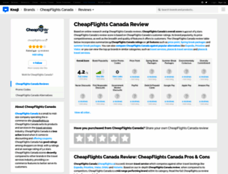 cheapflightscanada.knoji.com screenshot