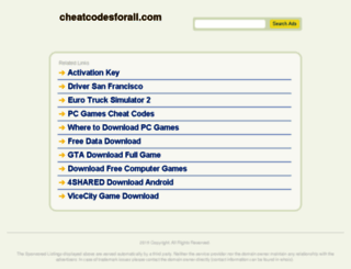 cheatcodesforall.com screenshot