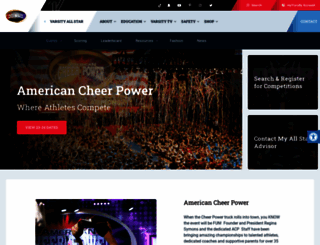 cheerpower.varsity.com screenshot