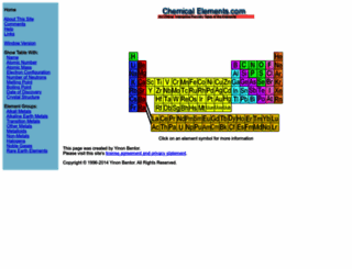 chemicalelements.com screenshot