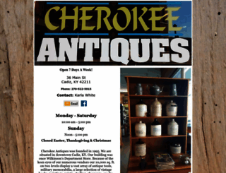 cherokeeantiques.com screenshot