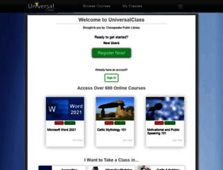 chesapeakecentralva.universalclass.com screenshot