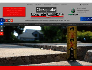 chesapeakeconcreteraising.com screenshot
