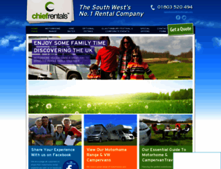 chiefmotorhomehire.com screenshot