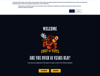 chiefofvapes.com screenshot