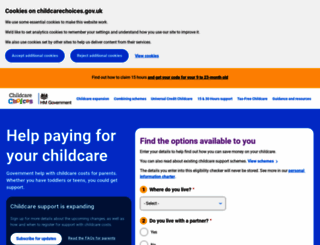 childcarechoices.gov.uk screenshot