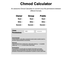 Access Chmod Calculator Com Chmod Calculator