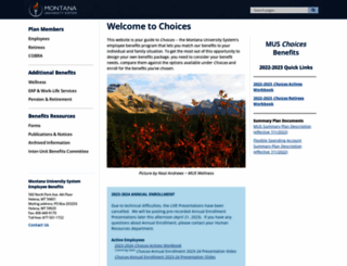 choices.mus.edu screenshot