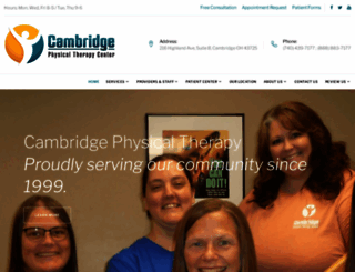 choosecambridgephysicaltherapy.com screenshot