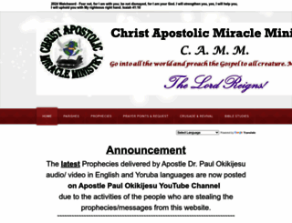 christapostolicmiracleministry.org screenshot