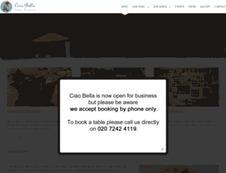 ciaobellarestaurant.co.uk screenshot