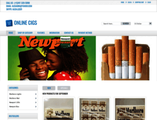 cigarettesstoreonline.com screenshot