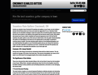 cincinnatiseamlessgutters.com screenshot