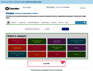 cindex.camden.gov.uk screenshot
