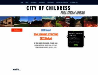 cityofchildress.com screenshot