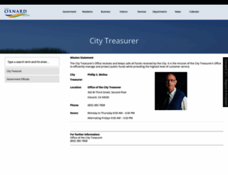 citytreasurer.cityofoxnard.org screenshot