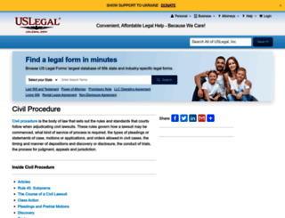 civilprocedure.uslegal.com screenshot