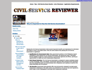 civilservicereviewer.com screenshot