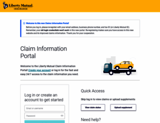 claiminfoportal.libertymutual.com screenshot