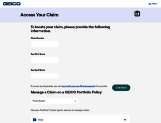 claims.geico.com screenshot