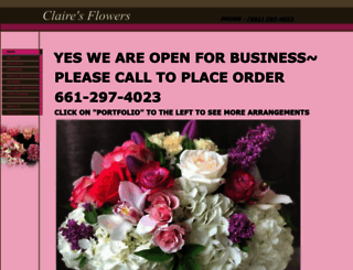 clairesflowers.com screenshot
