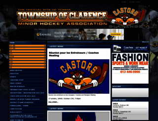 clarencehockey.ca screenshot