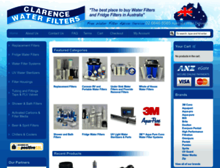 clarencewaterfilters.com.au screenshot