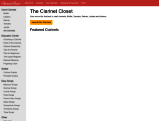 clarinetcloset.com screenshot