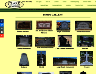 clarkmemorials.com screenshot