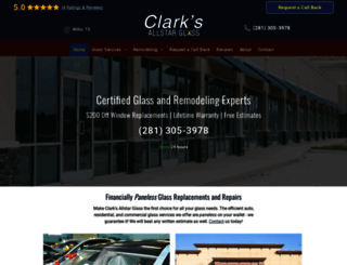 clarksallstarglass.com screenshot