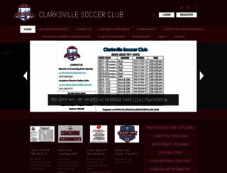 clarksvillesoccerclub.com screenshot