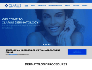 clarusdermatology.com screenshot