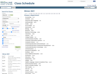 classes.highline.edu screenshot