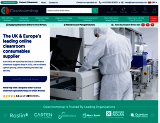 cleanroomshop.com screenshot