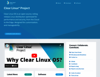 clearlinux.org screenshot