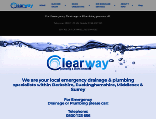 clearwayplumbinganddrains.co.uk screenshot