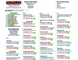 clemsonmenus.com screenshot