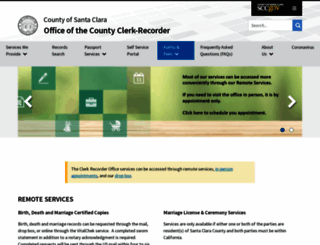 clerkrecorder.sccgov.org screenshot