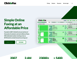 clicktofax.com screenshot