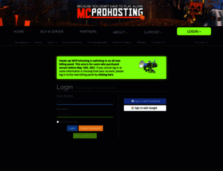 clients.mcprohosting.com screenshot
