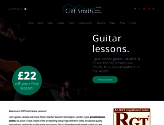 cliffsmithguitarlessons.co.uk screenshot