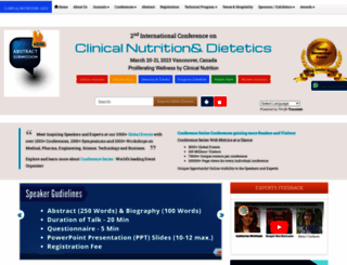 clinicalnutrition.insightconferences.com screenshot