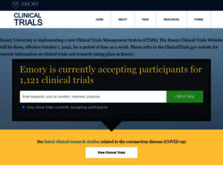 clinicaltrials.emory.edu screenshot