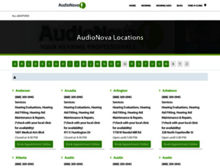 clinics.audionova.com screenshot