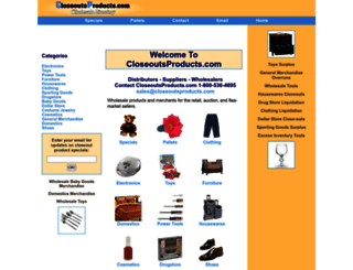 closeoutsproducts.com screenshot