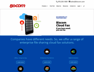 cloudfax.biscom.com screenshot