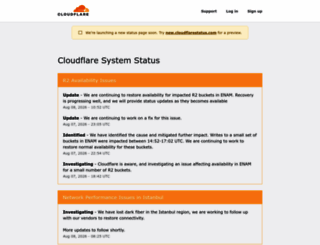 cloudflarestatus.com screenshot