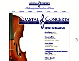 coastalconcerts.org screenshot