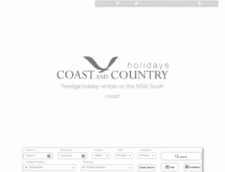 coastandcountryholidays.com.au screenshot